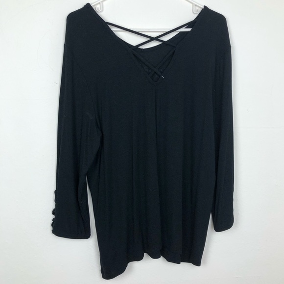 NWT Bebe Bedazzled Long Sleeve Top w/ Fun Details - Picture 4 of 7